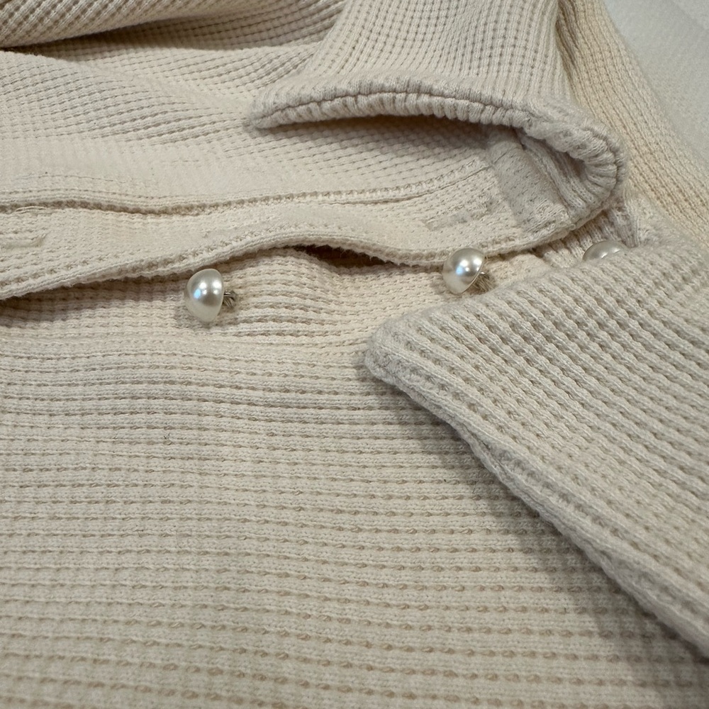 DONNI. Cream Sweater Details
